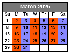 SIX Branson March Schedule