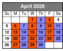 SIX Branson April Schedule