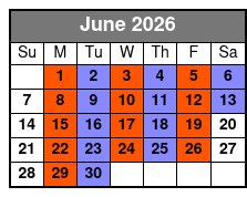SIX Branson June Schedule