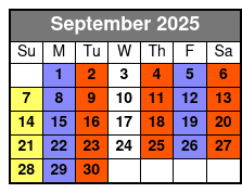 Legends in Concert VIP Box Seating September Schedule