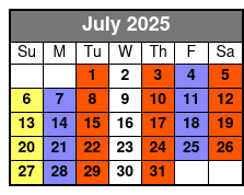 Legends in Concert Standard Seating July Schedule