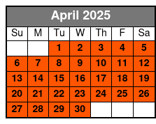 Snowflex Tubing Hill April Schedule