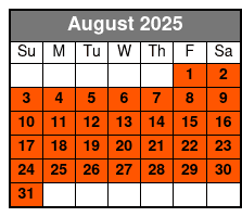 Snowflex Tubing Hill August Schedule