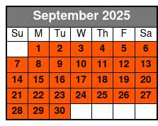 Snowflex Tubing Hill September Schedule