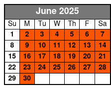 Grand Jubilee June Schedule